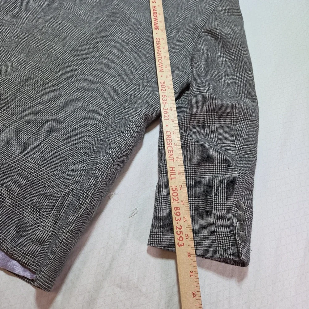 Vtg Men's Ottimo Blazer Jacket Size 43R Gray Glen Plaid Wool Sport Coat Classic